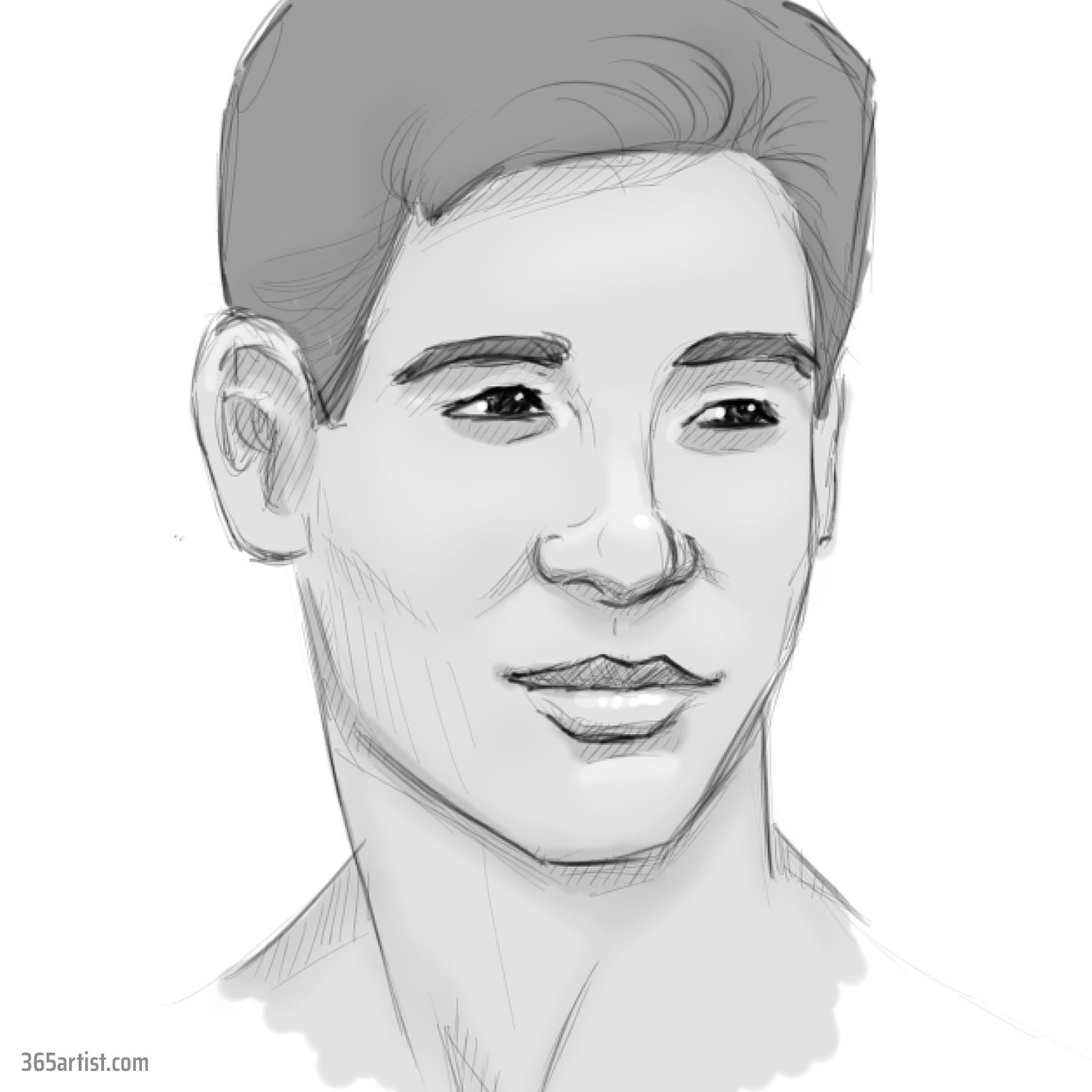 asian digital portrait drawing