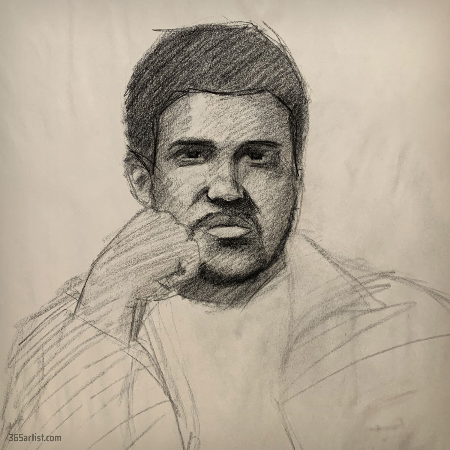 charcoal portrait of a black man