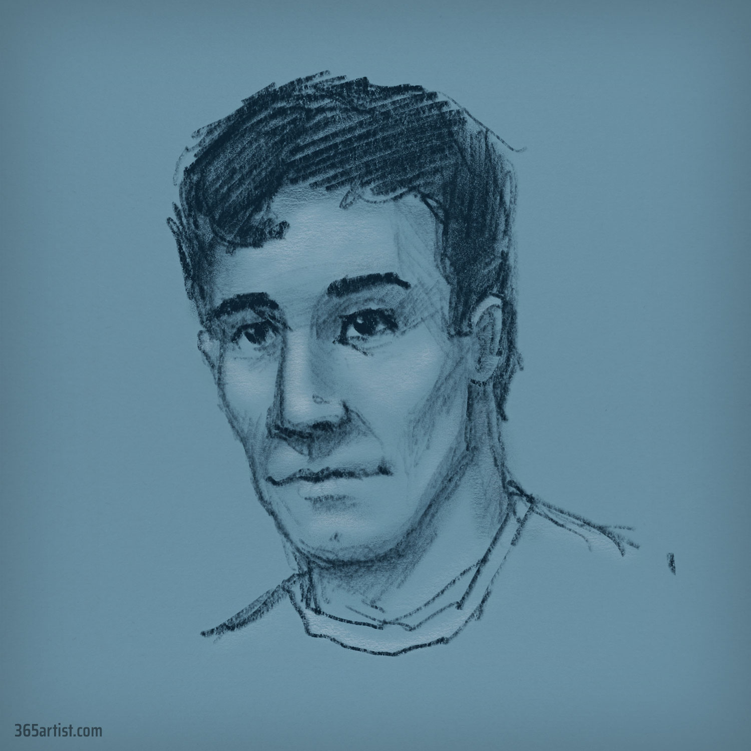 blue chalk drawing