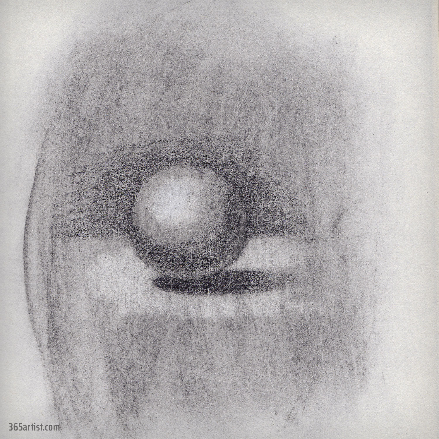 drawing study charcoal sphere