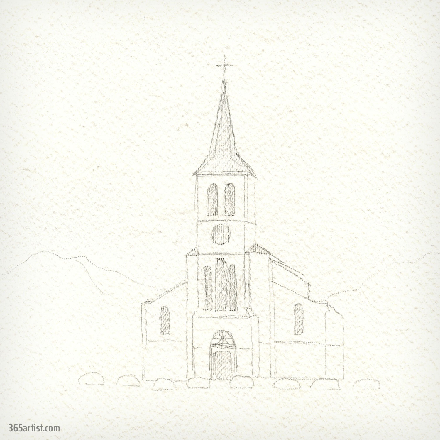 church drawing