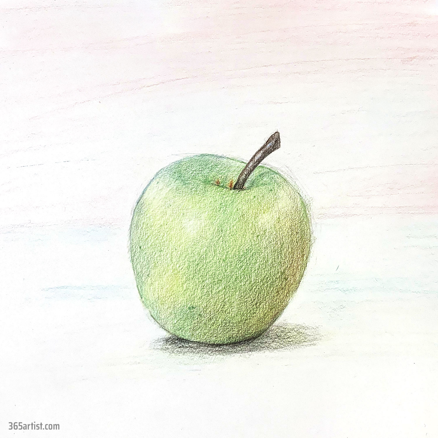 colored pencil drawing of an apple