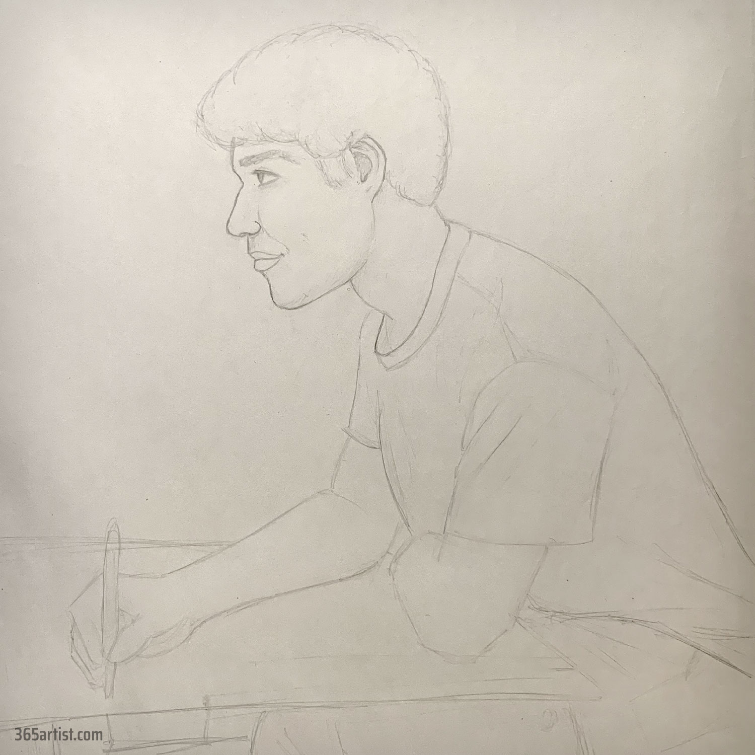 drawing of a student