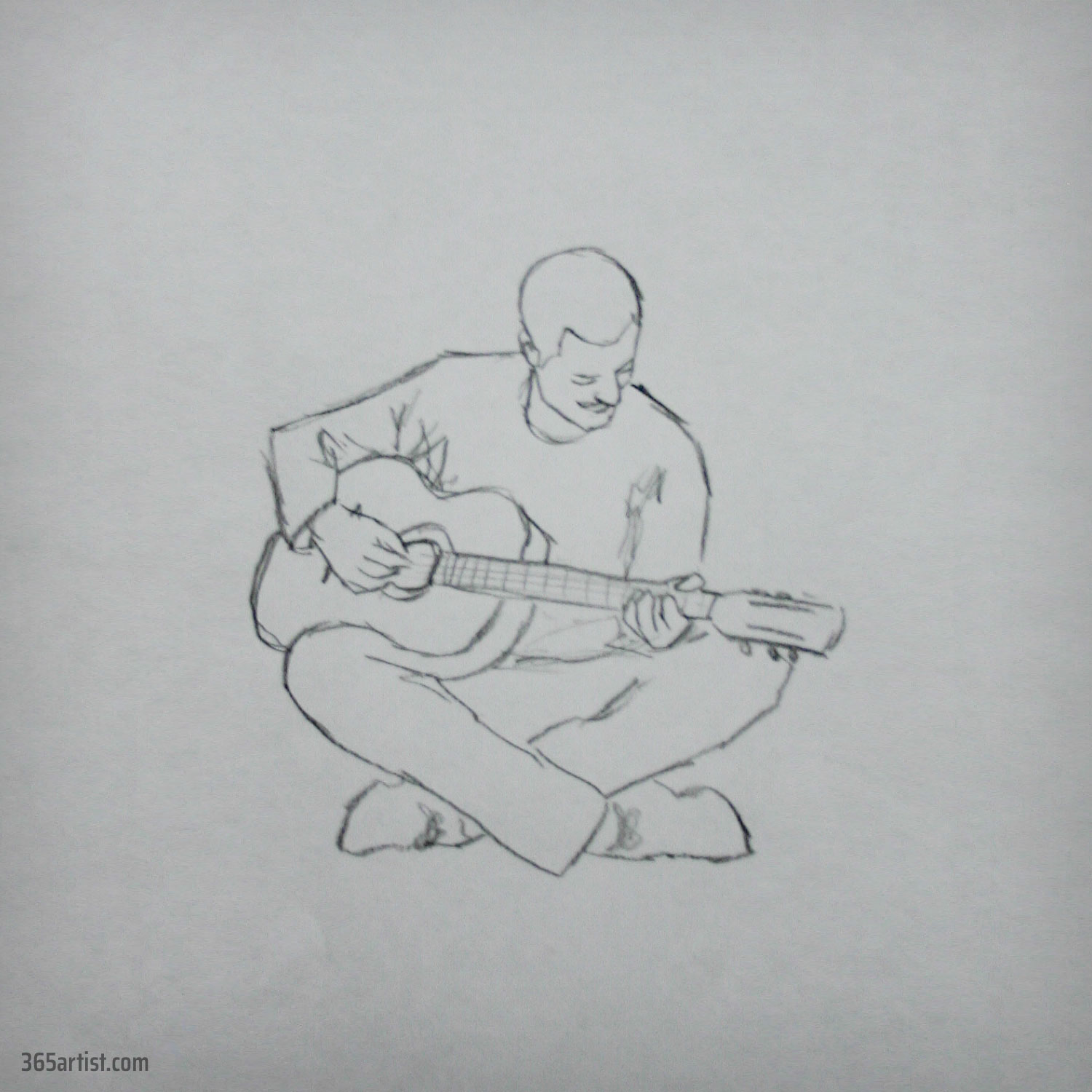 guitar player drawing