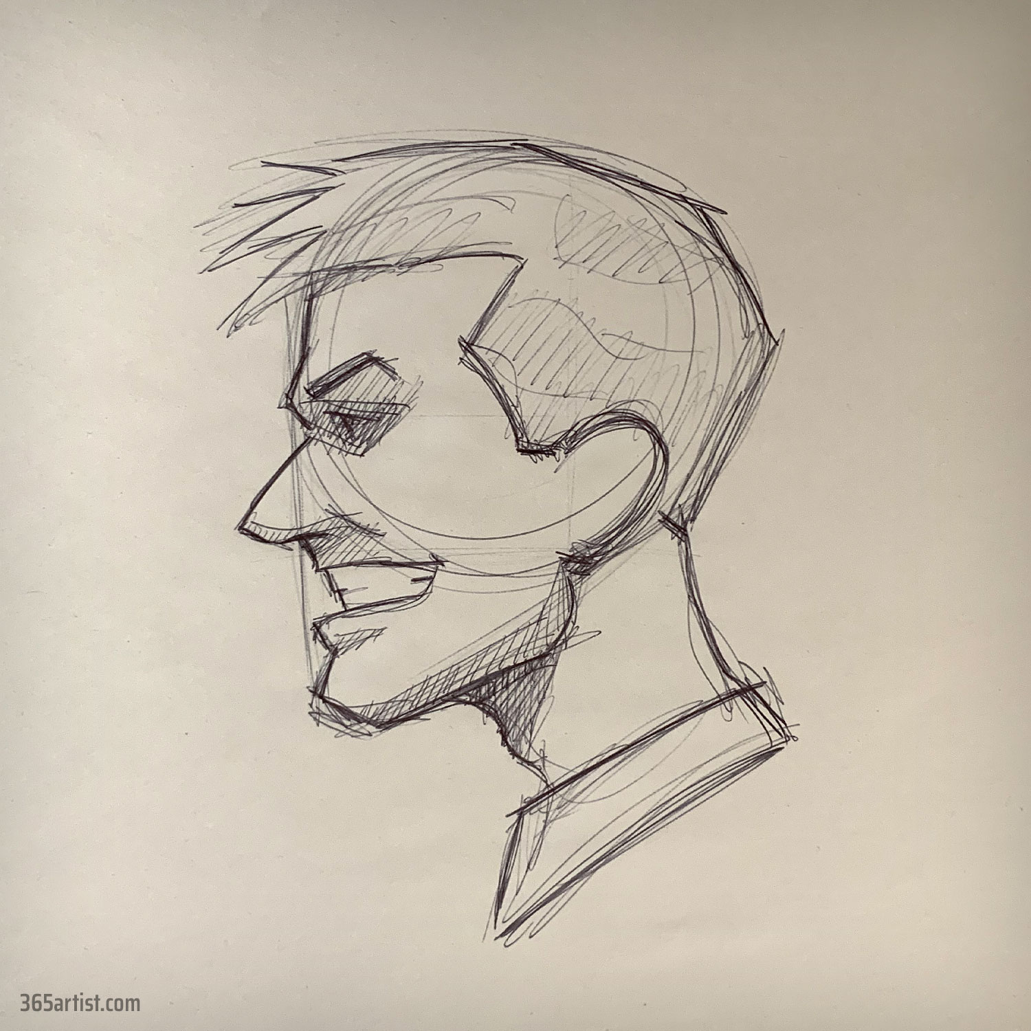 pen portrait drawing