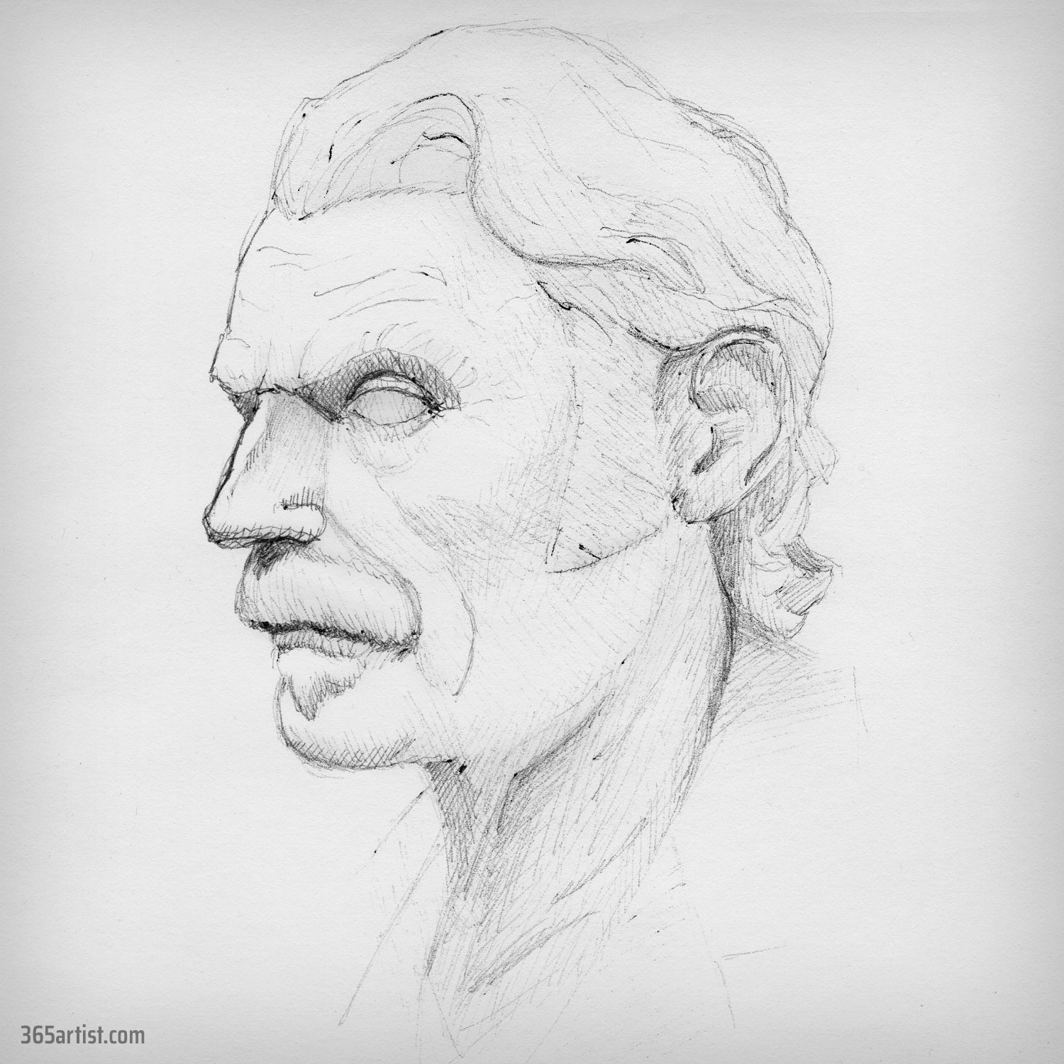 old western cowboy portrait drawing