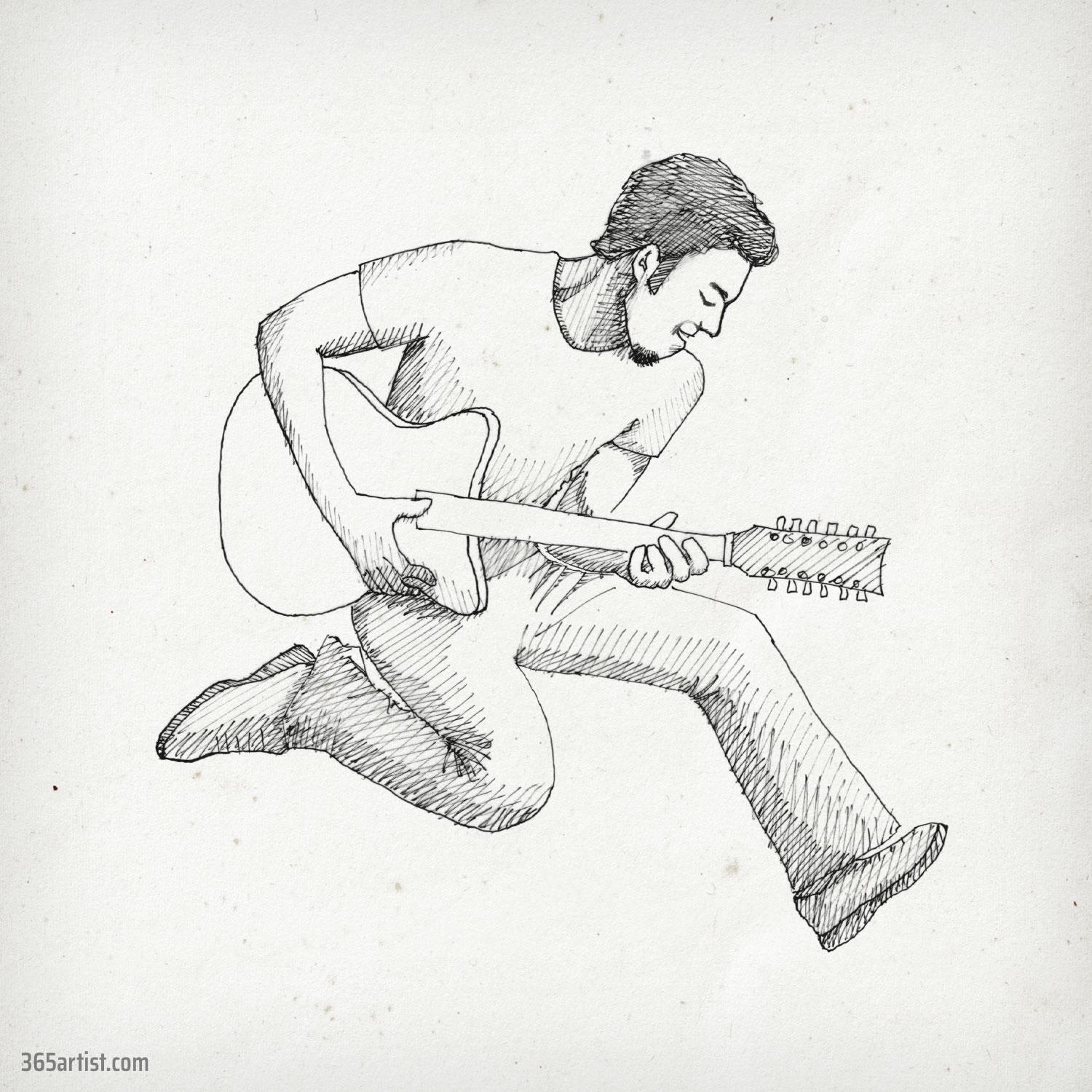 rock and roll drawing