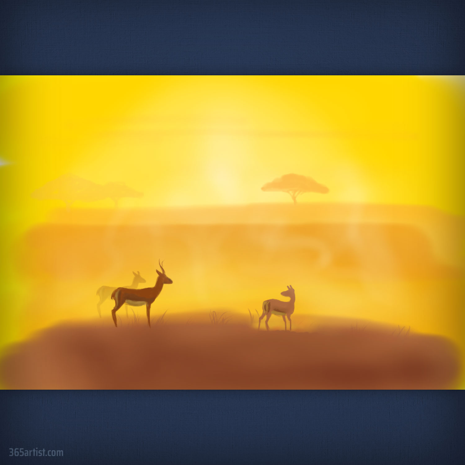 painting of African safari