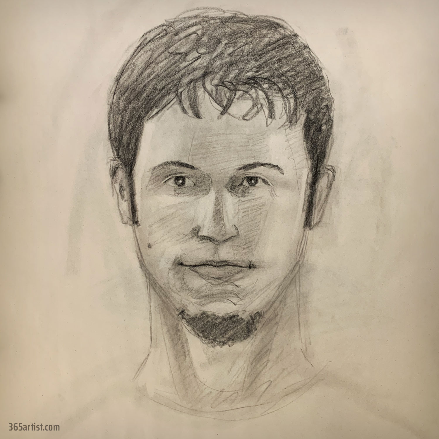 self portrait in charcoal