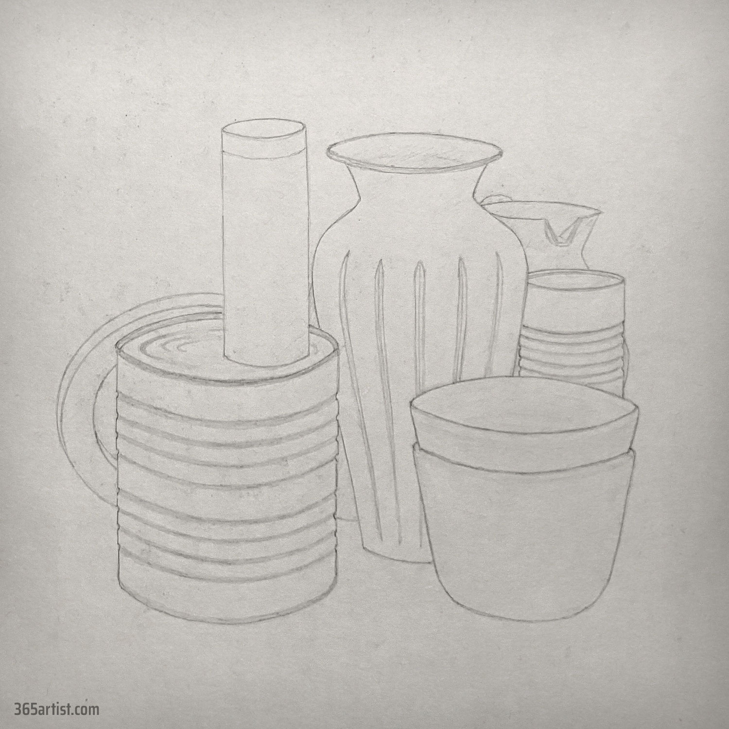 still life pencil drawing