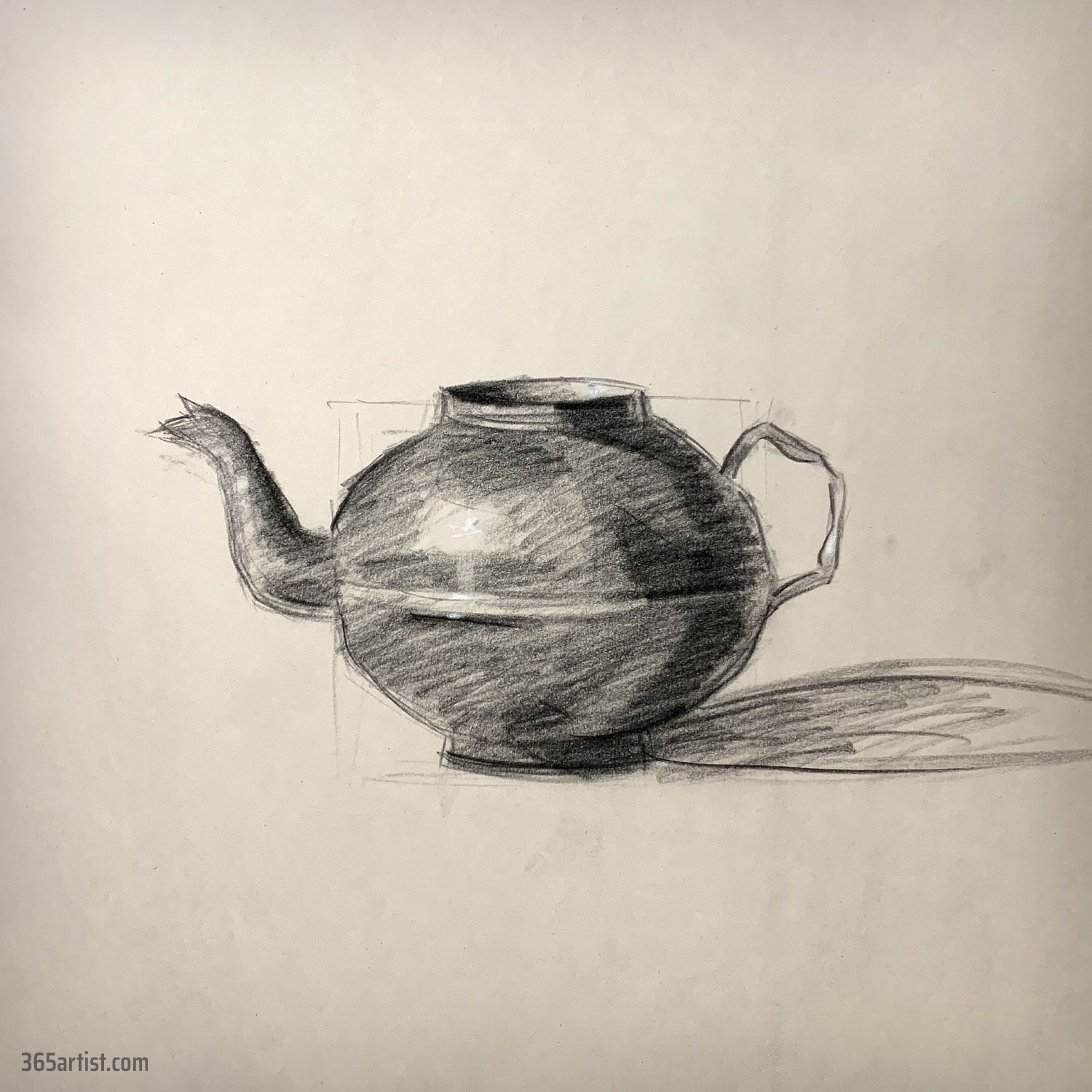 drawing of a teapot