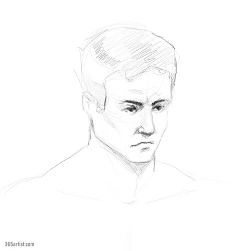 sketch of an angry man