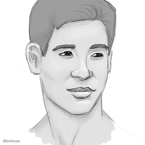 asian digital portrait drawing
