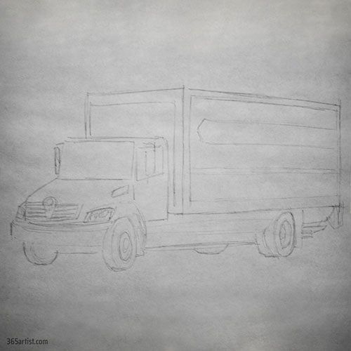 drawing of a moving truck