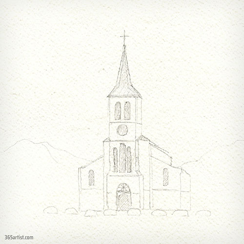 church drawing