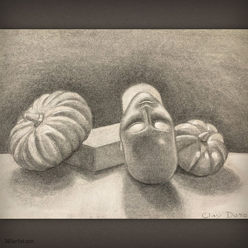 charcoal still life drawing