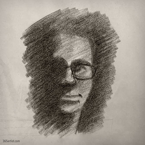 shadow portrait drawing