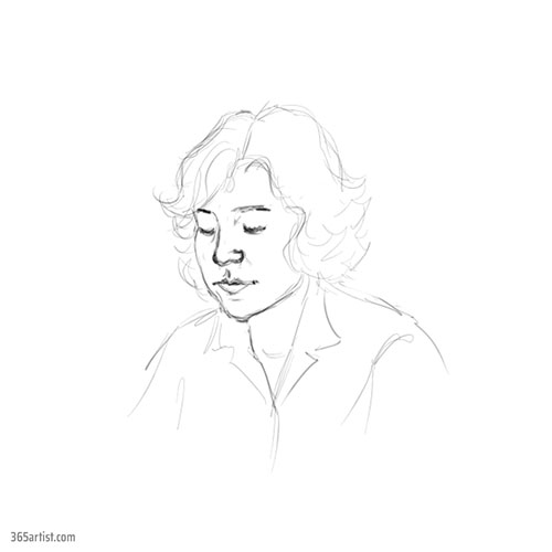 sketch of a woman