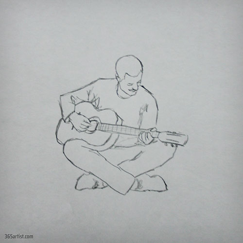 guitar player drawing