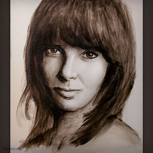 monotone portrait painting