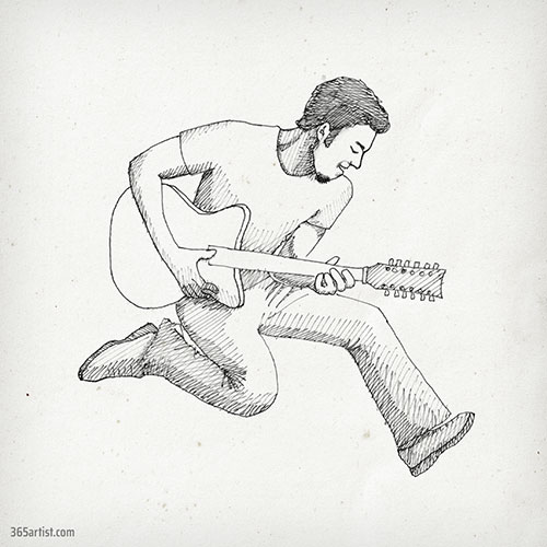 rock and roll drawing