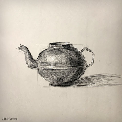 drawing of a teapot